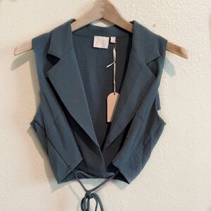 GLG Good Luck Gem tie waist wrap vest top